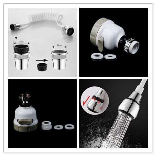 1PCS Long Hose Flexible Faucet Extended Sprayer Kitchen Sink Tap Diffuser Rotatable Filter Faucet Nozzle Shower Bath Devices