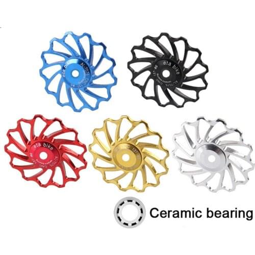 13T MTB Ceramic Bearing Jockey Wheel Pulley Road Bike Bicycle Rear Derailleur stainless steel bearing Durable Bike guide pulley