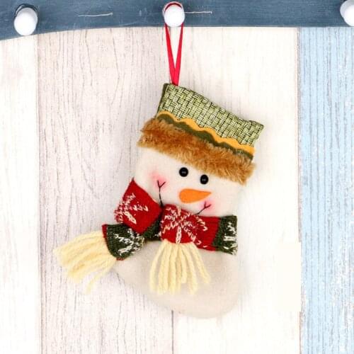 2017 Santa Snowman Christmas Decorations for home Snowflake Stocking Socks Ornaments Xmas Party Decor Natal Supplies Gift Candy