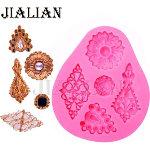 3D Flowers Gem pearl Fondant chocolate silicone mold cake decorating tools Mould DIY used to easily create poured sugar T0844