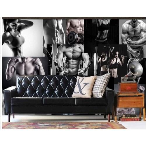 Customized 3d photo wallpaper for walls 3 d Hd sport gyms, handsome beauty photo background wall 3d wall murals wallpaper decor