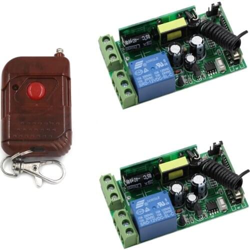 AC 85V 110V 120V 220V 250V 1CH Wireless Remote Control Switch System Transmitter & 2*Receiver 315/433Mhz for Garage Door & Lamp