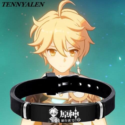 Cosplay bracelet from Genshin Impact New Game Project Cosplay props Klee Venti Keqing silicone bracelet Christmas anime jewelry