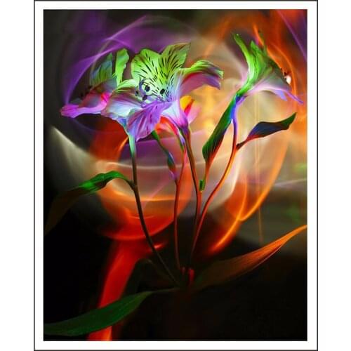 3D DIY Diamond Embroidery Flower Full Diamond Painting Cross Stitch Fantasy Colorful Floral Needlework Home Decorative