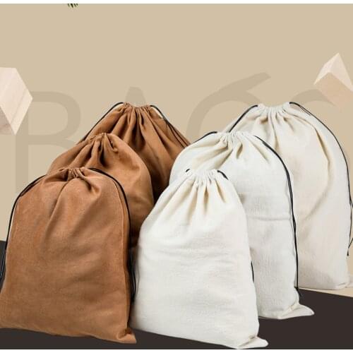 Large Cotton Plain Canvas Drawstring Bags - Xmas Sack / Storage / Laundry Bag