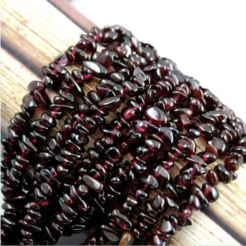 Natural Pomegranate 5-6mm Stone Beads Dark Red Garnet Irregular Chip Bead for DIY Charm Bracelet Necklace Strand 88cm