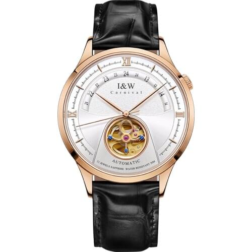 Fashion Tourbillon Watch Switzerland CARNIVAL New MIYOTA Movement Automatic Watch Men Sapphire Leather Waterproof Luxury Watches