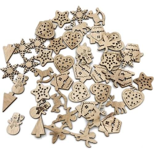 50pcs Wooden Cutouts for Crafting Geometric Leaves Wood Pieces with Holes Earrings Pendant Tag Charms for Jewelry DIY Making