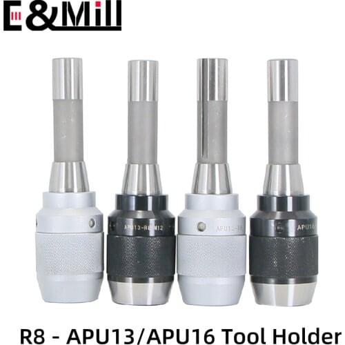 R8 APU13 APU16 Tool holder Thread 7/16 M12 R8-APU13 R8-APU16 self-tightening drill chuck milling machine tool holder spindle