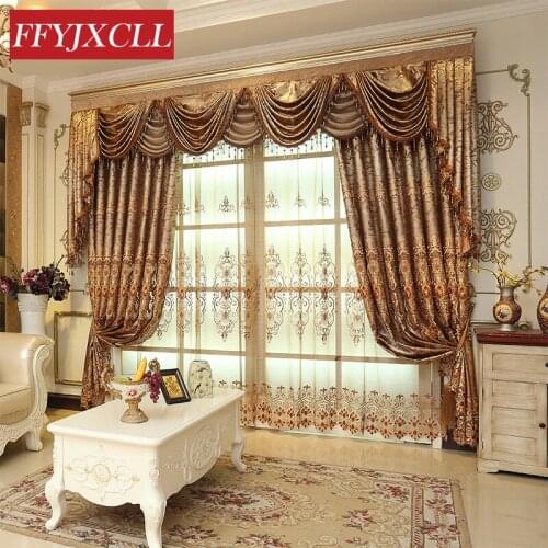 Europe Luxury Embroidered Curtains For living Room Bedroom Window Curtains Tulle Home Hotel Decoration Window Treatment Drapes