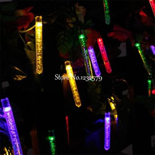 Solar Powered 5M 20 LED Bubble Bar Picks Cone Fairy String Lights for Wedding Christmas Party Festival Outdoor Garden Decor