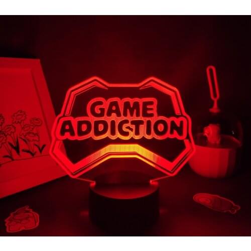 Game Addiction GamePad Neon Lamps 3D Led RGB USB Battery Night Lights Cool Gift For Friend Gaming Room Table Colorful Decoration