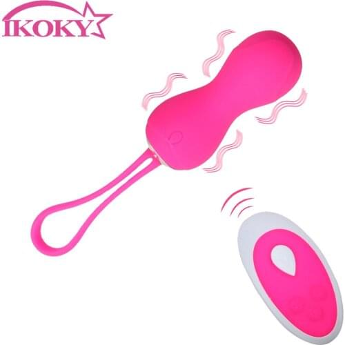IKOKY Vibrating Egg Vagina Massage Ball Clitoris Stimulator Wireless Remote Control 10 Speeds G Spot Vibrator Sex Toys for Women