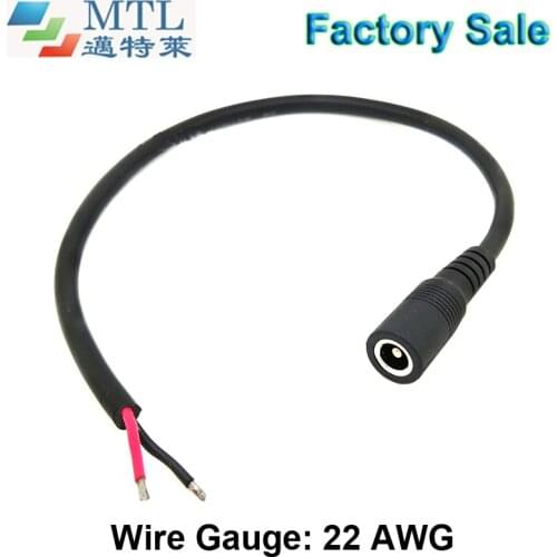 DC cable with female connector 5.5mm*2.1mm, 100 pcs/lot, for LED strip, CCTV camera power adaptor, factory wholesale