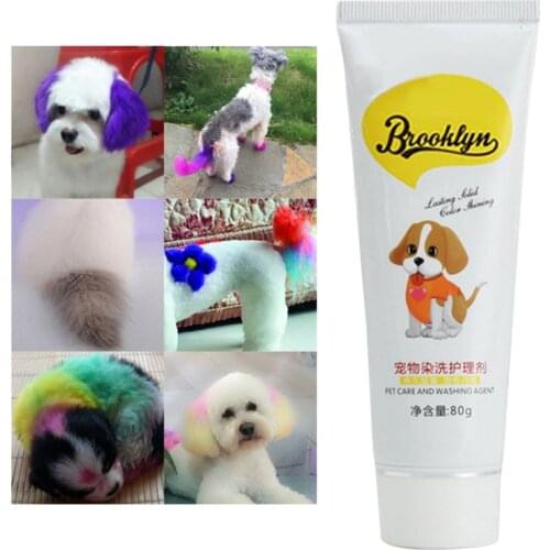 80g Pet Dye Cream Semi Permanent Dog Hair Agent High Pigmented Colorful Dog Hair Coloring Dyestuff Pigment Supplies for Home