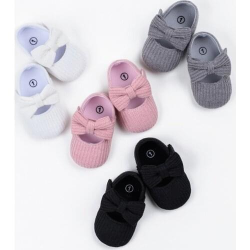 0-18M First Walkers cotton soft solid toddler shoes new born Anti-slip Sneakers bow baby shoes girls with Headwear Party Girls