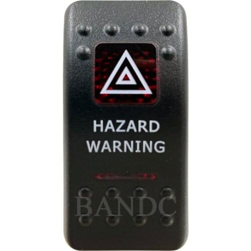 Cover Cap Only！HAZARD WARNING Rocker Switch Cover Cap Red Window Labeled for Car Boat ARB Carling NARVA Control Cap Accessories