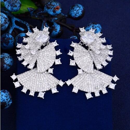 LARRAURI 2019 Trendy Elegant Cubic Zirconia Stud Earrings For Women Statement Wedding Earrings Fashion Jewelry Gift for Wife Mom