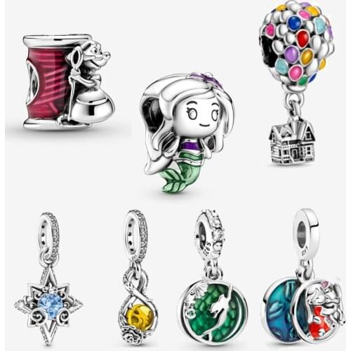 Fashion Women 925 Sterling Silver Fish Girl Anime Erizo Cute Charm Beads fit Original Pandora Bracelets Women Jewelry