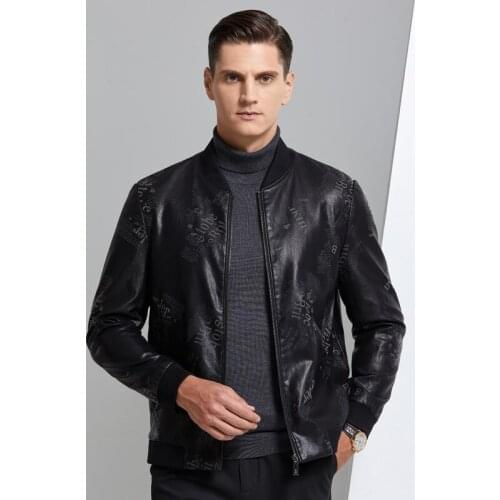 Casaco Masculino Masculino Top Regular Leather Jacket Autumn New Mens Collar, For Graffiti Print