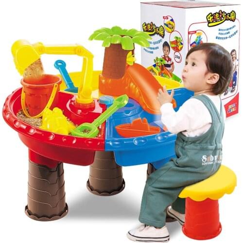 21 In 1 Set Childrens Outdoor Beach Table Toy Suit Kids Outdoor Sand And Water Table Play Set Toys Beach Sandpit Summer
