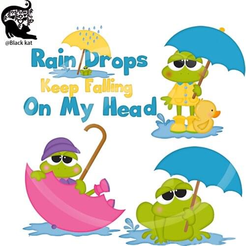 New Rain Drops Umbrella Showers Frogs Cutting Dies Lovely Summer Animals Metal Stencil For DIY Scrapbooking Card Craft