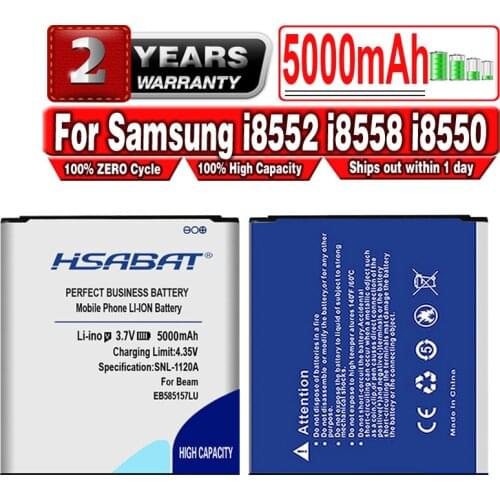 HSABAT New 5000mAh EB585157LU Battery for Samsung Galaxy beam Win i8552 i8558 i8550 i869 i8530 E500 GT-I8530 i437 G3589