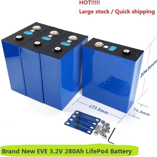 Wholesale Brand New EVE 280MAH 3.2V LifePo4 Cell for Solar Power Battery Bank Electric Car RV
