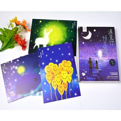 32Sheets/Set Met you luminous series Postcard/Greeting Card/Message Card/Birthday Letter Envelope Gift Card