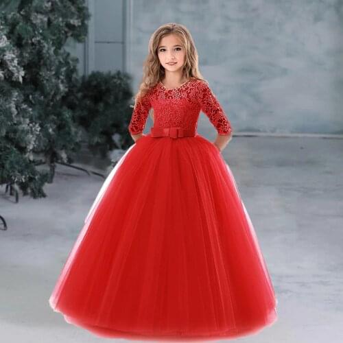 Girls Dress White Princess Party Dresses Elegant Wedding Gown Vestidos Birthday Clothes for 4 6 8 9 10 Yrs Children Dress Girls