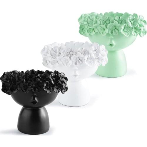 Resin Garden Pots Planters Cute Flowerpot Succulent Plant Pot for Home Garden Supplies