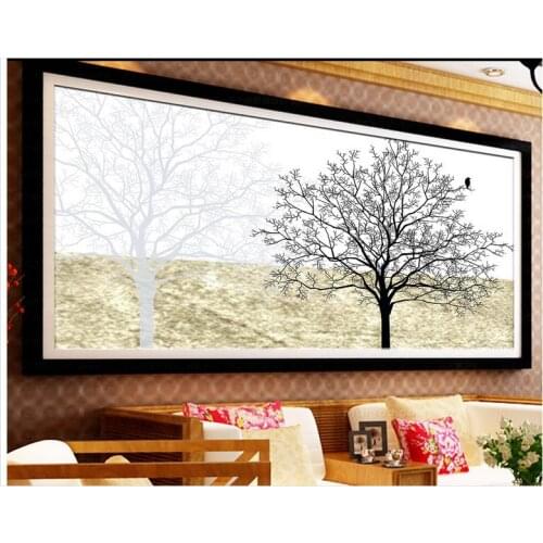 Custom photo wallpaper for walls 3 d wall murals wallpaper mural Abstract tree TV setting wall adornment picture black and white