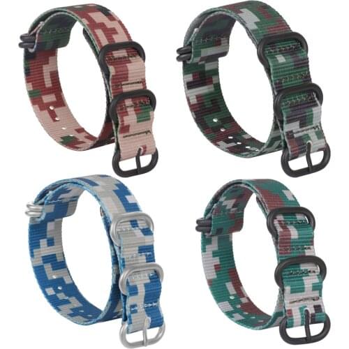 18mm 20mm 22mm 24mm 26mm High Quality Nylon Weave Watchband Camouflage Canvas Men Women Sport Strap Bracelet Band Accessories