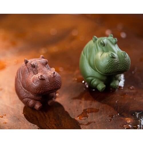 Africa / Tibet / Nepal yixing carved tea play carving lion statues toy tea pet figures hippo Hippopotamus Hippopotamus amphibius