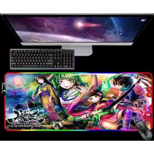 RGB Anime Wii Muramasa The Demon Blade Mouse Pad XXL Mousepad Mause Pad Rubber No-slip with Backlit Tapis De Souris Mouse Mat