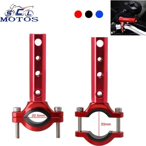 Sclmotos- 2Pcs/Set Motorcycle Bumper Handlebar Fat Bar Mount Clamp Adaptor Spot Lights Extension Pole Frame Support Bracket Race