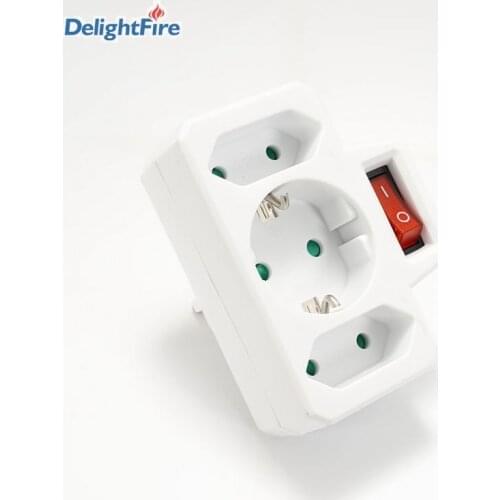 EU Power Strip Socket Adapter Socket With ON/OFF Switch Multiple Plug 16A/250V EU German Standard Power Supply Plug Adapter
