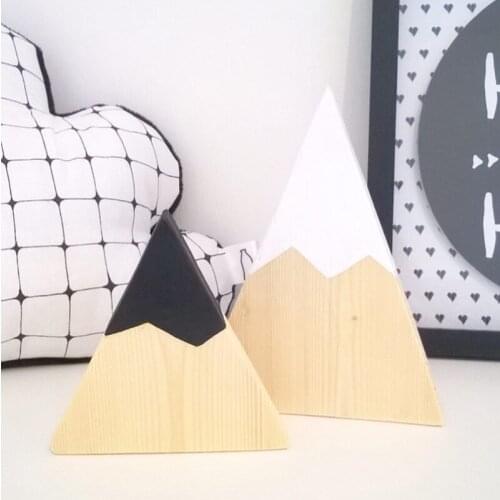 Pine Triangular Wooden Block Snow Mountain Decoration Baby Childrens Room Soft Decoration Snow Mountain Shaped Decoration
