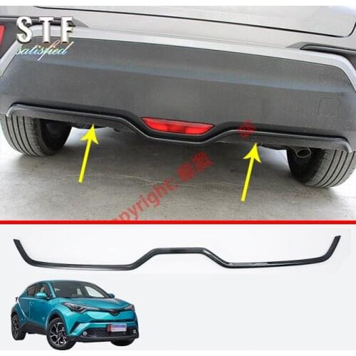Carbon Fiber Style Rear Bumper Cover Trim Molding Garnish Styling Strips Stickers Accessories For Toyota C-HR CHR 2017 2018 2019