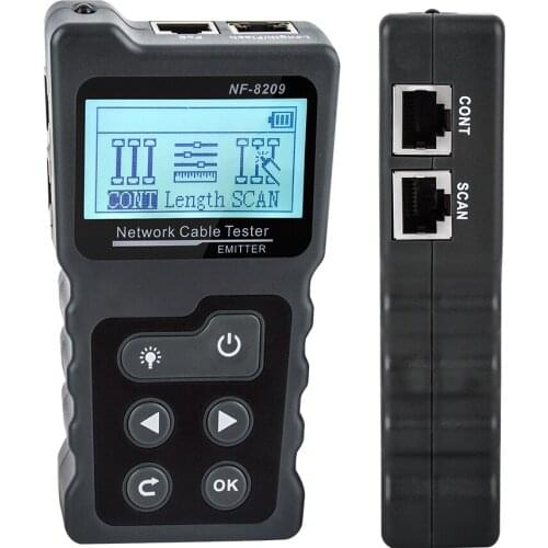 LCD Network Cable Tester Wire Tracker PoE Checker Inline PoE Voltage and Current Tester with Cable Tester with Illuminate