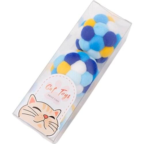 3Pcs/Set Funny Cat Toys Plush Ball Interactive Pet Play Ball Kitten Chew Toy With Bell Pet Supplies Pet Accessories
