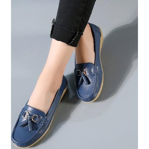 2020 Woman Flat Female Moccasins Tassel Loafers Ladies Wedges Women Solid Comfort Mom Shoes Womens Footwear Plus Size 44