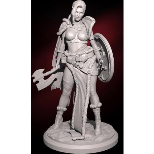 1/24 75mm 1/18 100mm Resin Beauty Viking Woman Warrior Figure Unpainted Sculpture No Color RW-008