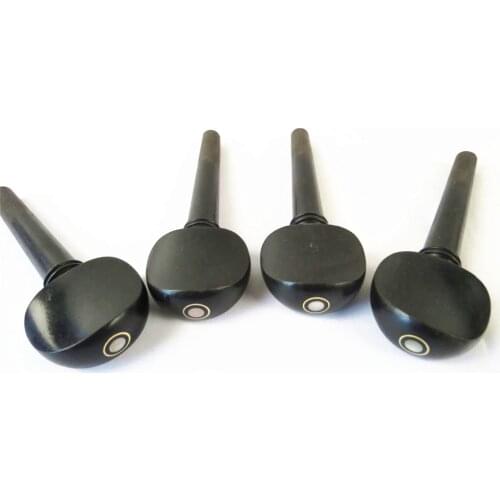 1sets (4pcs) 1/8-4/4 cello pegs natural ebony wood ,inlaid the pearl eye