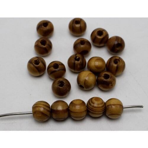 100 Natural Pattern Round Wood Beads~ Wooden 12mm (1/2")