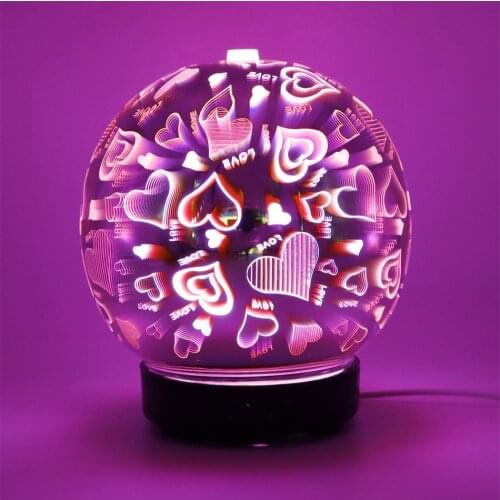 100ml Glass Aromatherapy Humidifier Essential Oil Diffuser Ultrasonic Humidifier 3D Aromatic Night Light Aroma Essential Oil