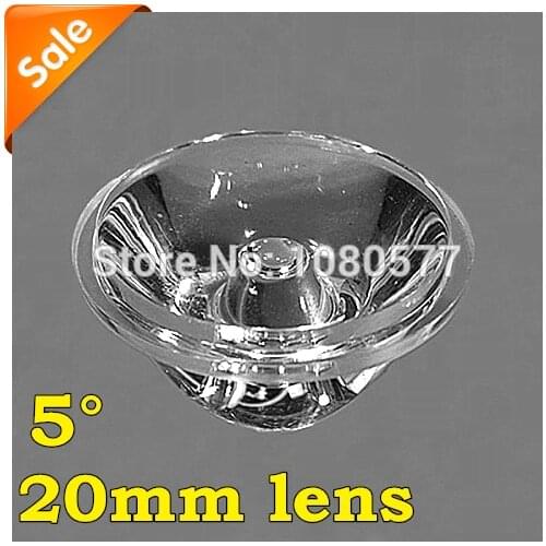 100pcs/lot,LED spotlight lens,20mm 5 degree,ceiling light lens,flat transparent lens,100% brand new and high quality free ship