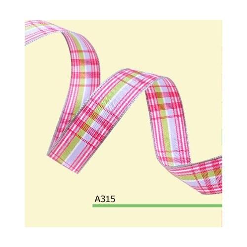 100yards/roll 3/8 Inch(10mm) Hot Sale Plaid Ribbon Wholesale