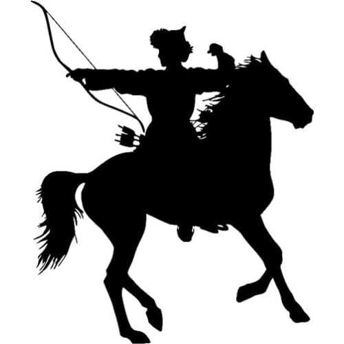 13.2CM*16CM Vinyl Decal Car Sticker Mongolian Rider Bow Arrows Warrior Laptop Suitcase Helmet Skateboard Sticker