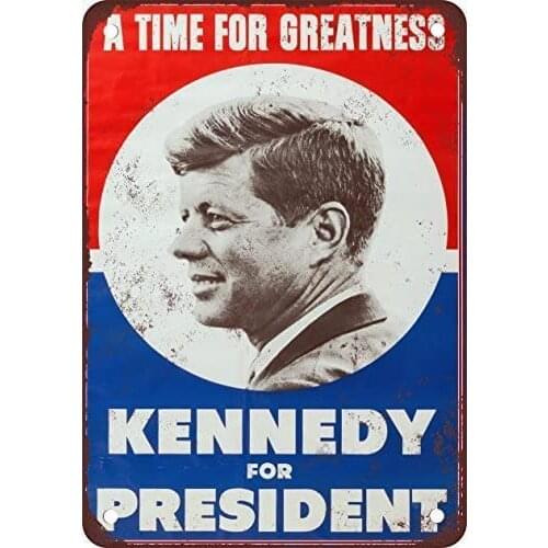 1960 Kennedy for President Vintage Look Reproduction Metal Tin Sign 8X12 Inches 2